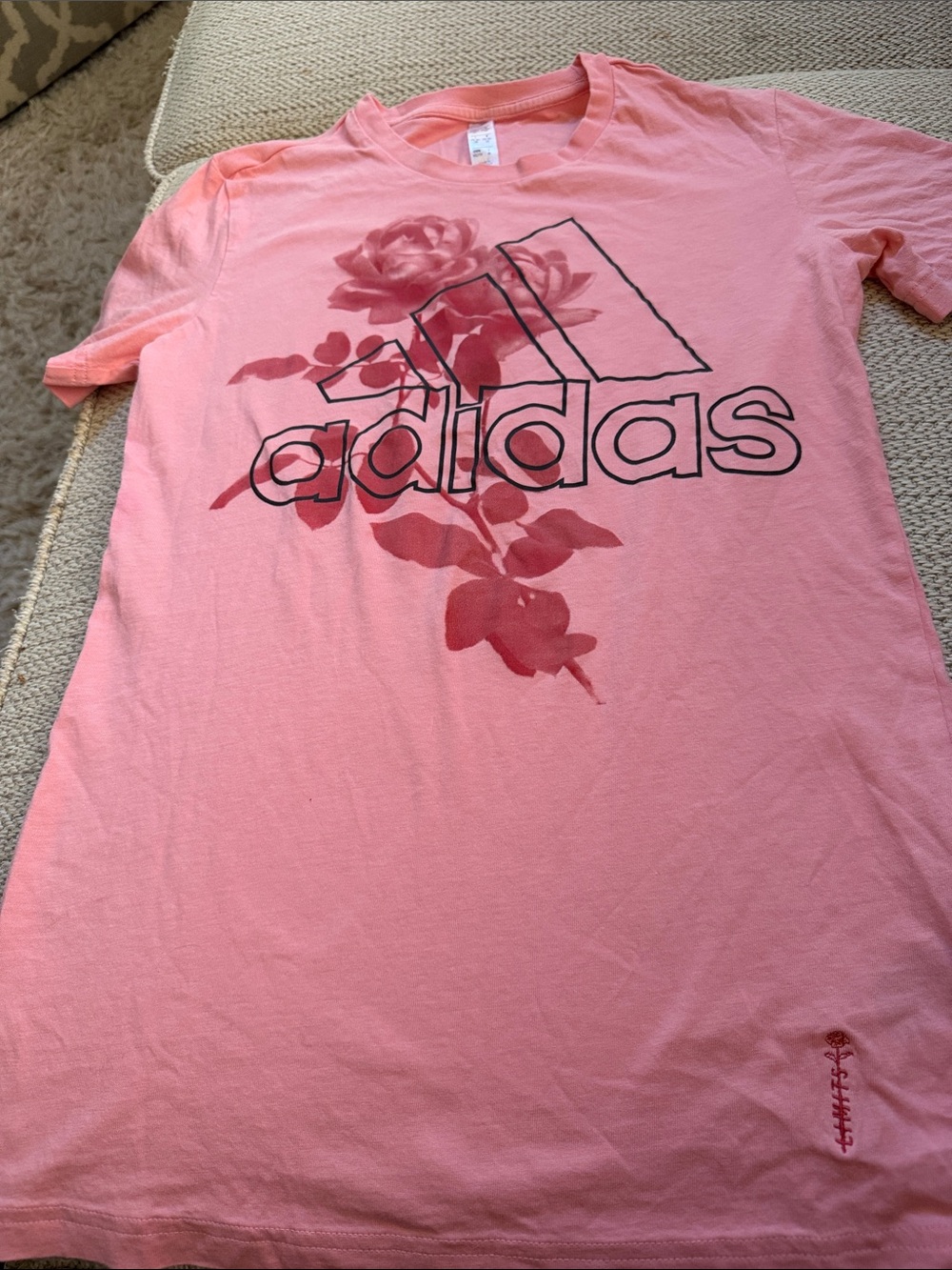 adidas Pink Rose Graphic women’s Short Sleeve Tee